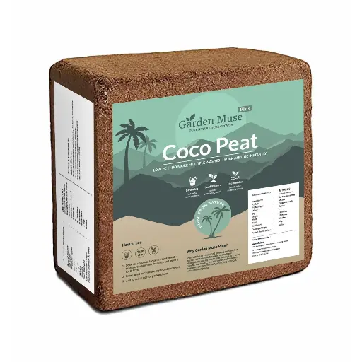 Garden Muse Plus NO WASH Required Premium Cocopeat Block 1kg